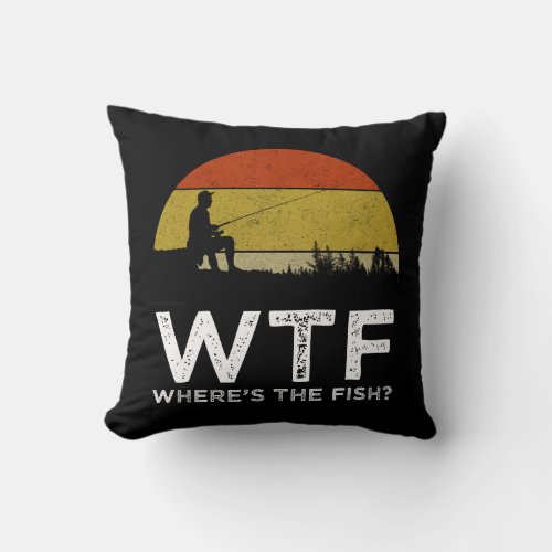 WTF _ Wheres The Fish Throw Pillow