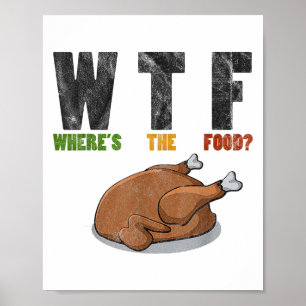 Wtf Wheres The Food- Funny Joke Thanksgiving Poster