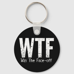 WTF: Win The Face-off (Hockey) Keychain