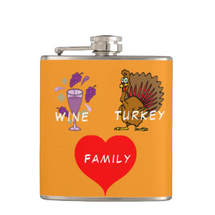 WTF Wine Turkey Family Thunder_Cove Flask