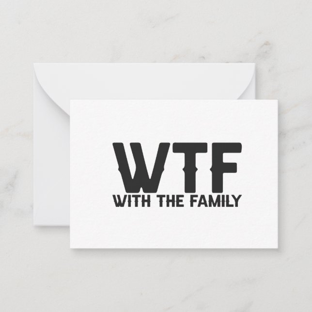 WTF With The Family Funny Summer Vacation Matching Note Card (Front)