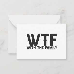 WTF With The Family Funny Summer Vacation Matching Note Card