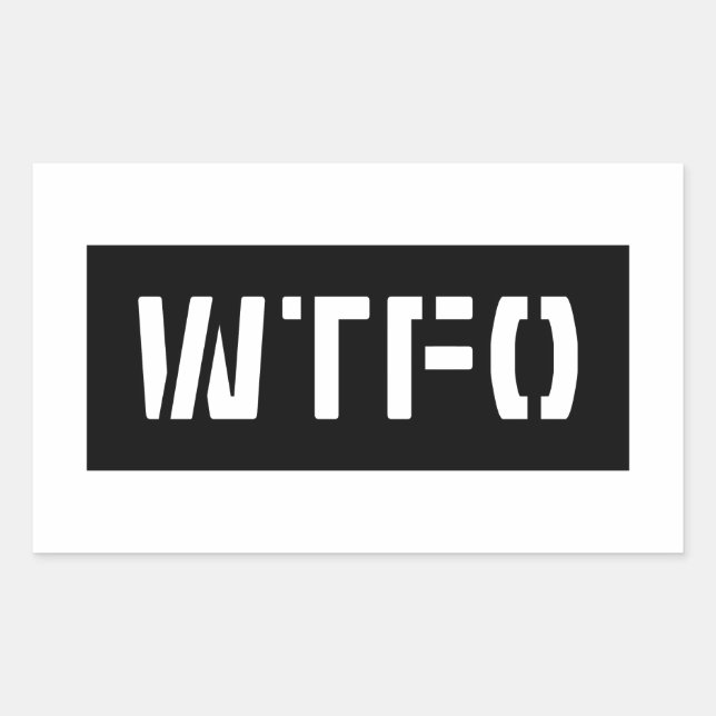 WTFO RECTANGULAR STICKER (Front)