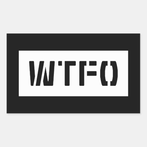 WTFO RECTANGULAR STICKER