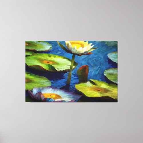 WTRLIL_01  Water Lily Flower Large Canvas Print 