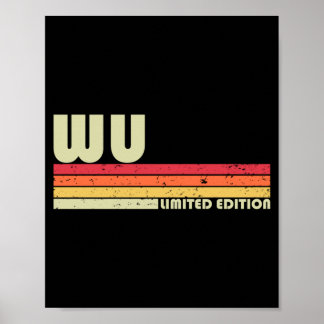 Wu Surname Funny Retro Vintage 80s 90s Birthday Poster