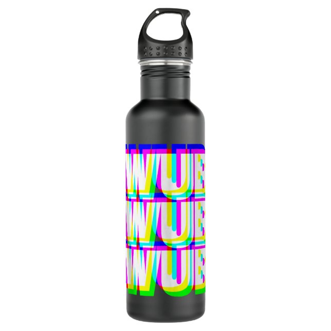 Wub Wub Wub Dubstep Techno Rave EDM Music DJ Festi Stainless Steel Water Bottle (Front)