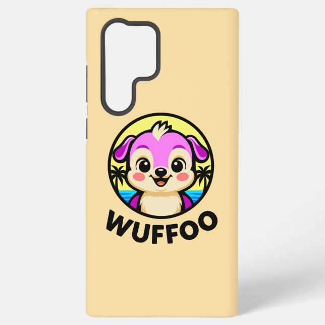 Wuffoo Adventures Cute Kawaii Puppy animation logo Samsung Galaxy Case (Back)