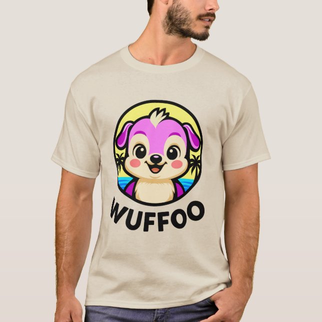 Wuffoo Adventures Cute Kawaii Puppy animation logo T-Shirt (Front)