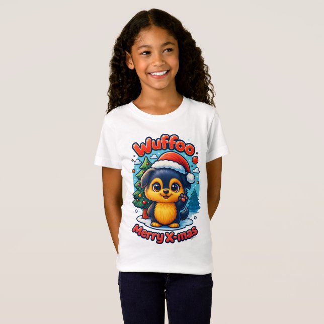 Wuffoo Molli Merry X-mas Kawaii 3D Holiday T-Shirt (Front Full)