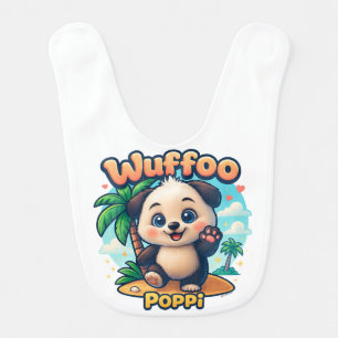 Wuffoo Poppi Cute Kawaii Puppy Tropical Island Baby Bib
