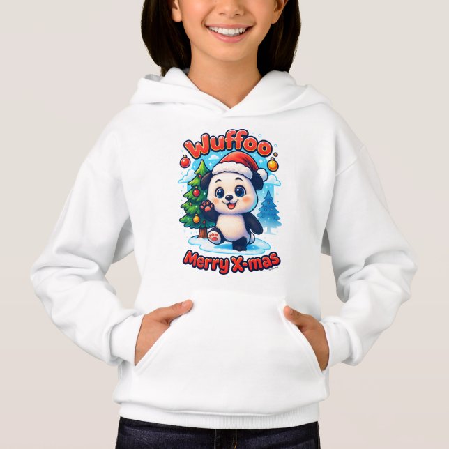 Wuffoo Poppi Merry X-mas Kawaii 3D Holiday Hoodie (Front)
