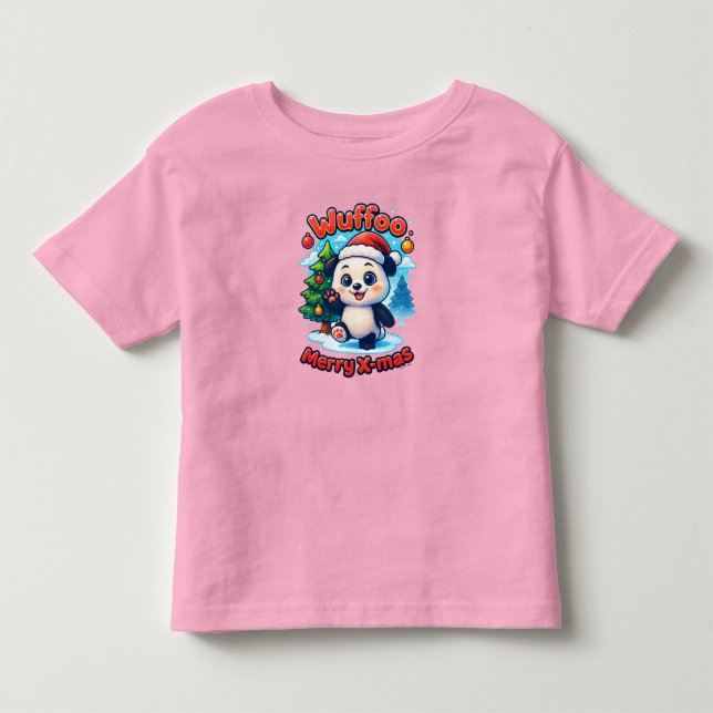 Wuffoo Poppi Merry X-mas Kawaii 3D Holiday Toddler T-shirt (Front)