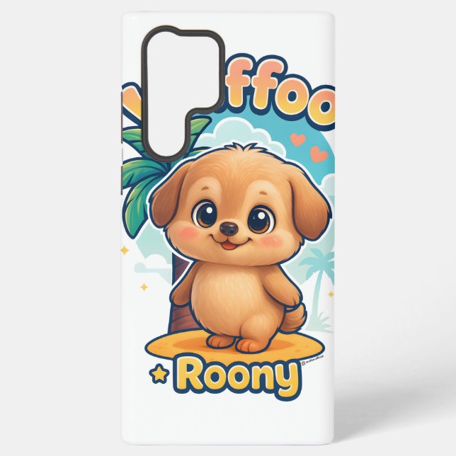 Wuffoo Roony Cute Kawaii Puppy Tropical Island  Samsung Galaxy Case (Back)