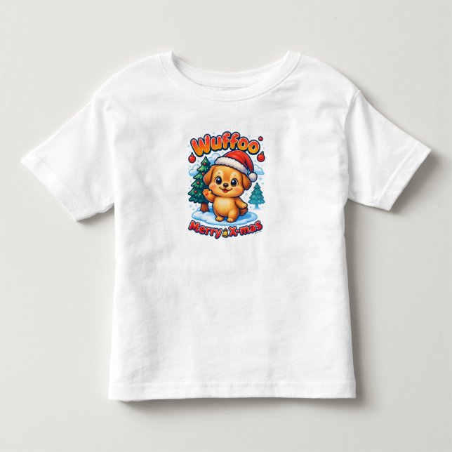 Wuffoo Roony Merry X-mas Kawaii 3D Holiday Toddler T-shirt (Front)