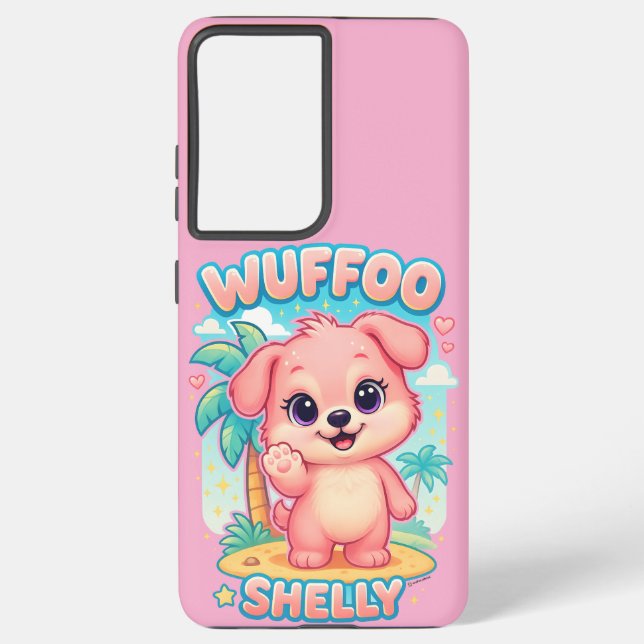 Wuffoo Shelly Kawaii Puppy Tropical Island Samsung Galaxy Case (Back)
