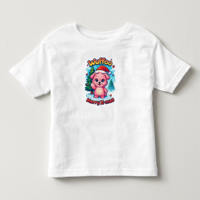 Wuffoo Shelly Merry X-mas Kawaii 3D Holiday Toddler T-shirt (Front)