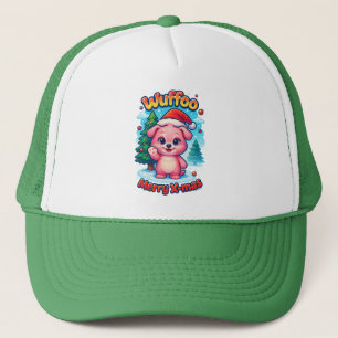 Wuffoo Shelly Merry X-mas Kawaii 3D Holiday Trucker Hat