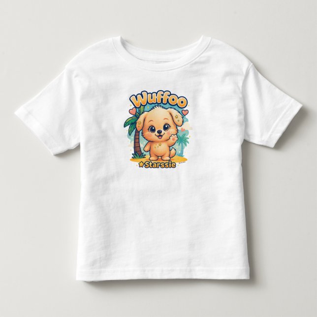 Wuffoo Starssie Kawaii Puppy Tropical Island Toddler T-shirt (Front)