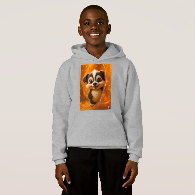 Wuffoo Surffie Cute Kawaii Puppy Amber Hoodie (Front Full)