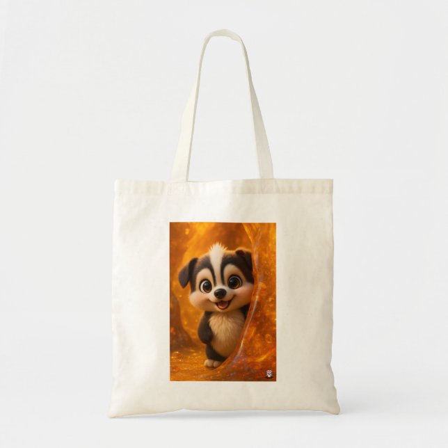 Wuffoo Surffie Cute Kawaii Puppy Amber Tote Bag (Front)