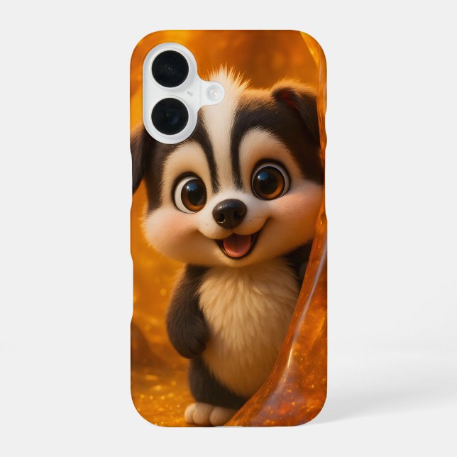Wuffoo Surffie Kawaii Puppy Amber iPhone 16 case (Back)