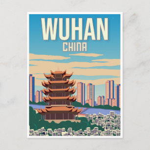 Wuhan china Vintage travel retro tourism  Postcard