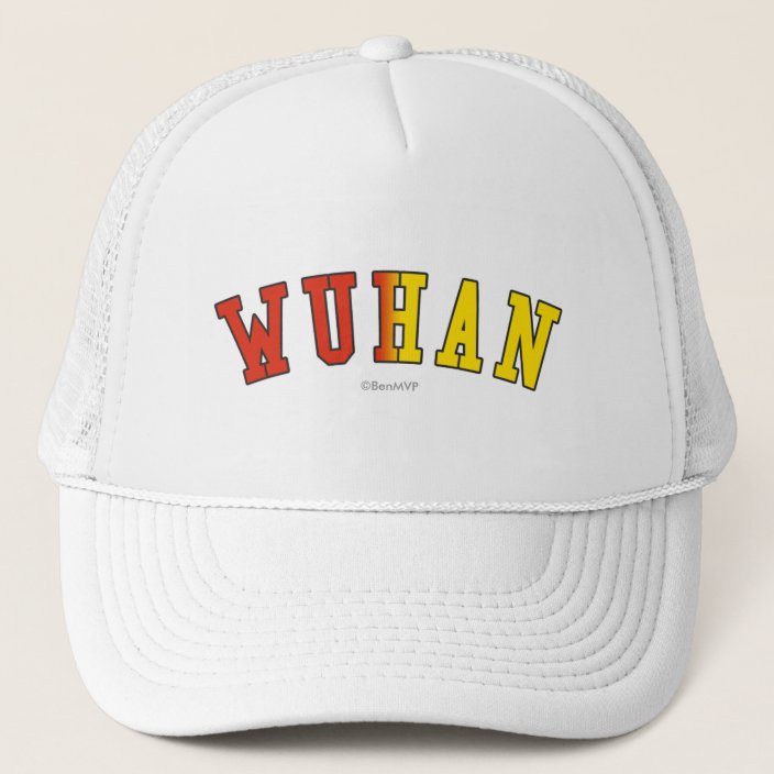 Wuhan in China National Flag Colors Hat