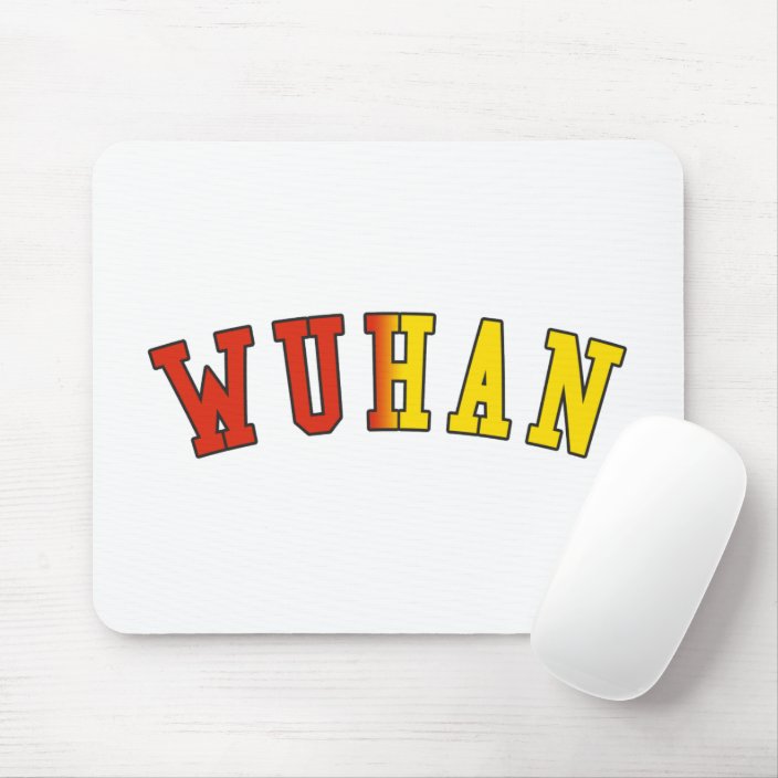 Wuhan in China National Flag Colors Mousepad