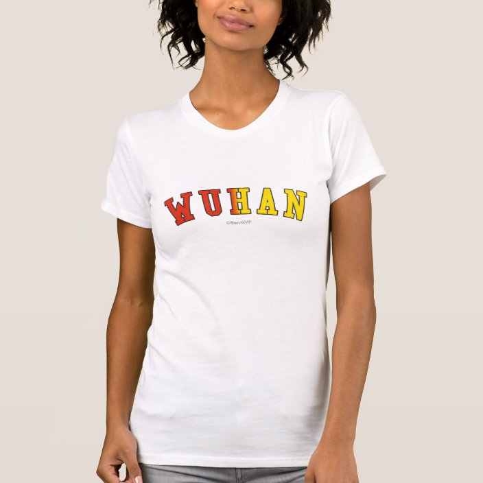 Wuhan in China National Flag Colors T Shirt