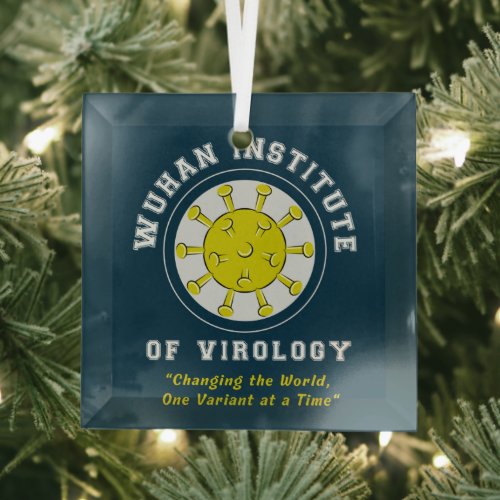 Wuhan Institute of Virology Funny Virus Glass Ornament