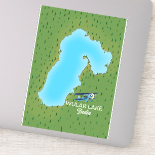 Wular Lake India map Sticker