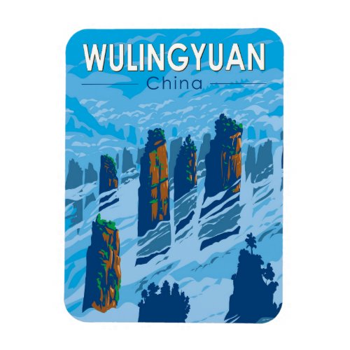 Wulingyuan Scenic Area China Travel Art Vintage Magnet