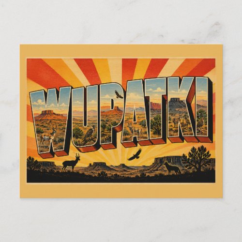 Wupatki Arizona High Desert Volcanic Art Postcard