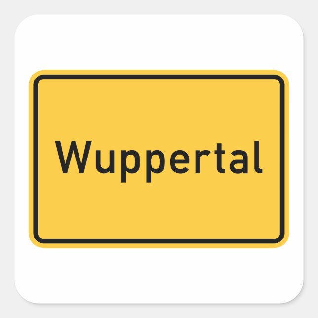 Wuppertal, Germany Road Sign Square Sticker (Front)
