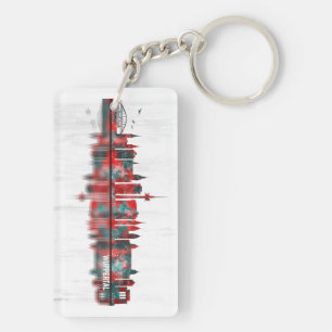 Wuppertal Germany Skyline Keychain