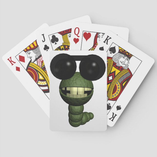 Wurm mit Sonnenbrille Poker Cards (Back)