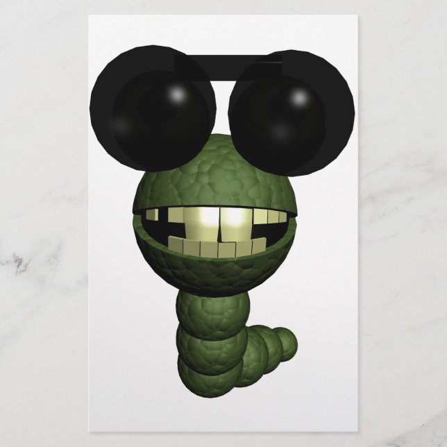 Wurm mit Sonnenbrille Stationery (Front)