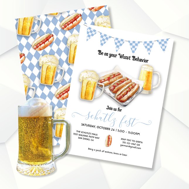 Wurst Behavior Oktoberfest Party Invitation (Creator Uploaded)