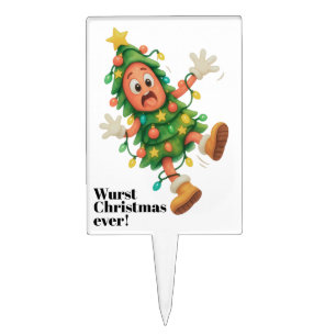 Wurst Christmas ever! Funny Salami Cake Topper