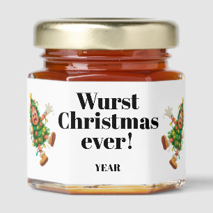 Wurst Christmas ever! Funny Salami Honey Jar Favors