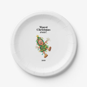Wurst Christmas ever! Funny Salami Paper Plates