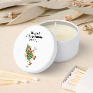 Wurst Christmas ever! Funny Salami photo Mini Candle Favors