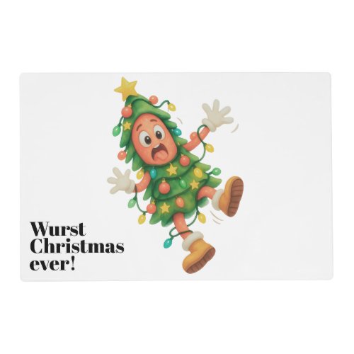 Wurst Christmas ever! Funny  Salami  Placemat