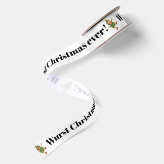 Wurst Christmas ever! Funny Salami Satin Ribbon