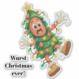 Wurst Christmas ever! Funny  Salami  Sticker