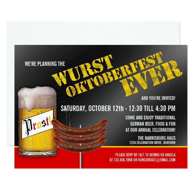 Wurst Oktoberfest Party Invitations