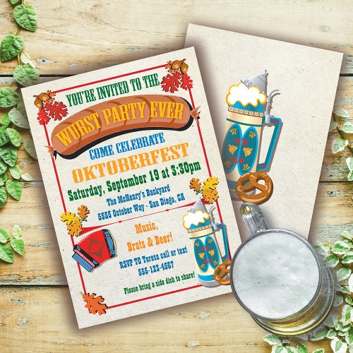 Wurst Party Ever Oktoberfest Invitations