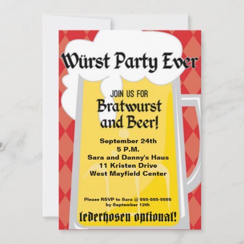 Wurst Party Ever Oktoberfest Party Invitation