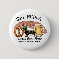 Wurst Party Ever | Watercolor Oktoberfest Button